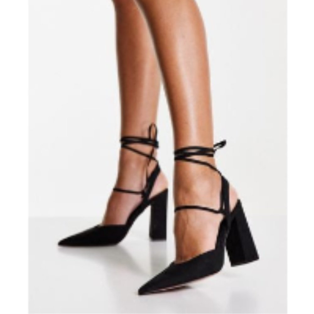 Tie Block Heel Shoes